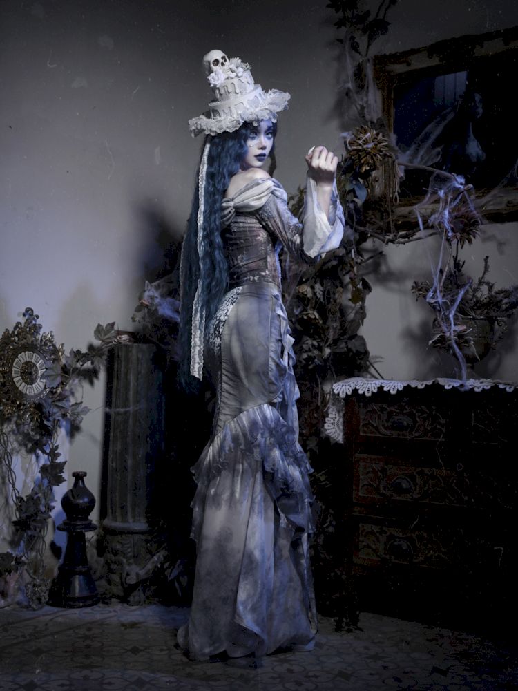 Gothic Butterfly Neck Bottom Top【s0000010039】