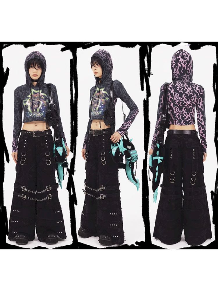 Dragon Print Short Sweatshirt【s0000005966】