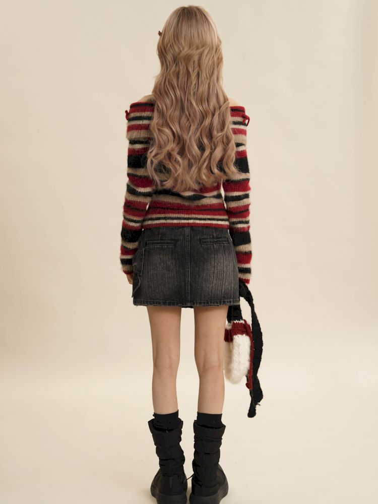 One shoulder Slim sweater【s0000005996】