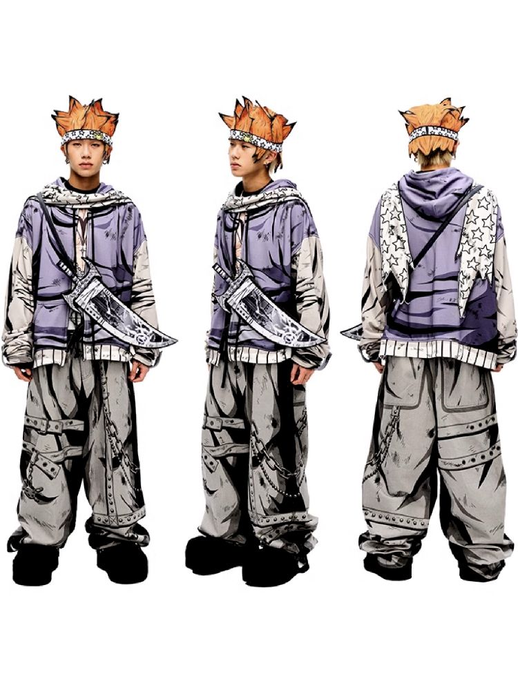 Purple Printed Sweatshirt【s0000010223】