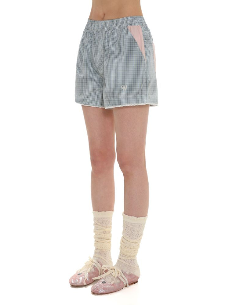 Lace Bow Embroidery Short Sleeve Shorts Pajama Set【s0000008661】