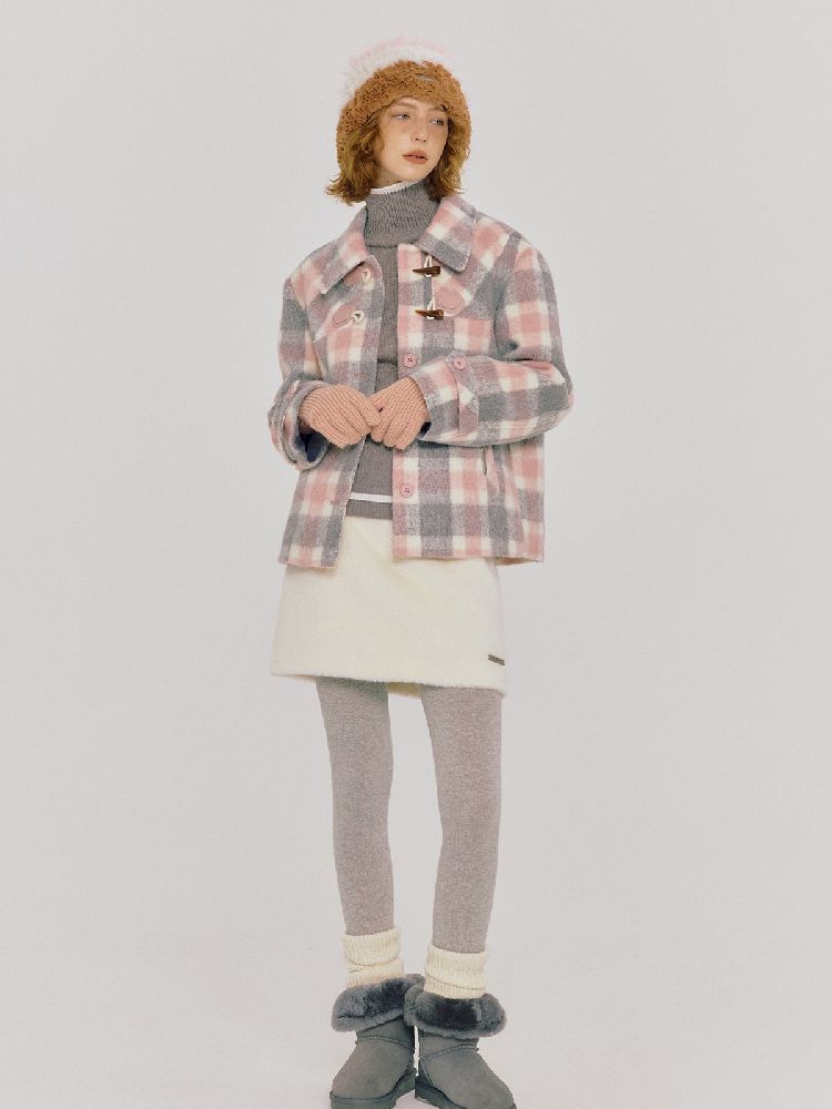 Clash of colors plaid coat【s0000005771】