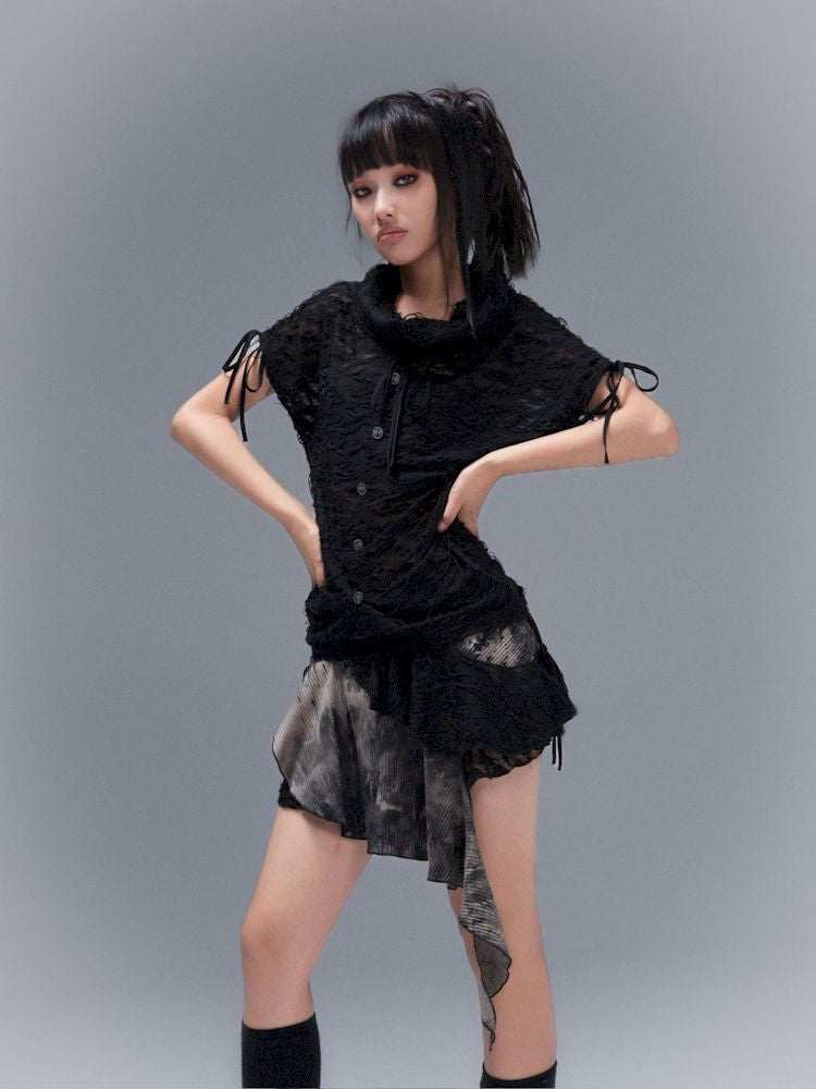 Drawstring Thin Short Sleeve Vest【s0000008472】