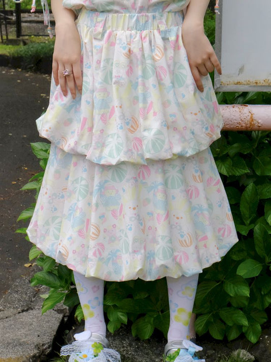 Candy Print Sweet Girl Pod A-line Skirt【s0000009084】