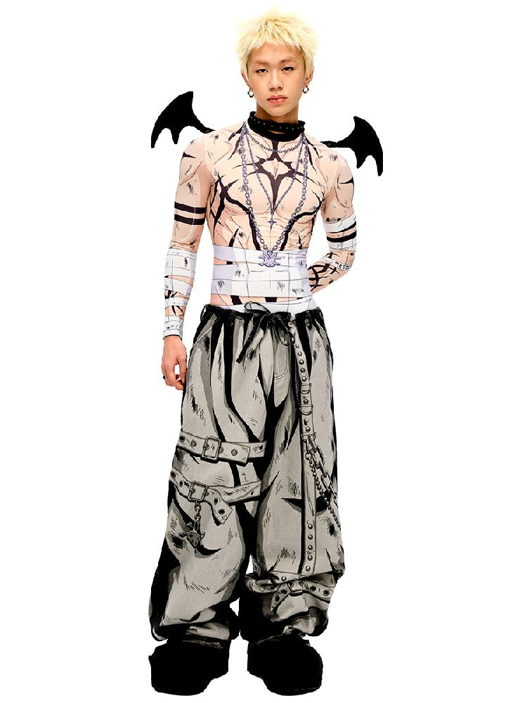 Warrior Print Bottom Top【s0000010228】