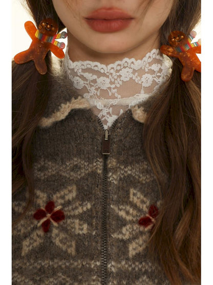 Tassel Zipper Sweater Knit Cardigan Set【s0000006011】