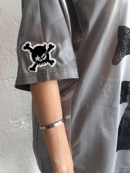 Satin Patchwork Street Oversize Jersey T-Shirt【s0000008498】