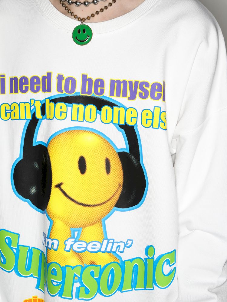 American Casual Street Smiley Loose Pullover【s0000010265】