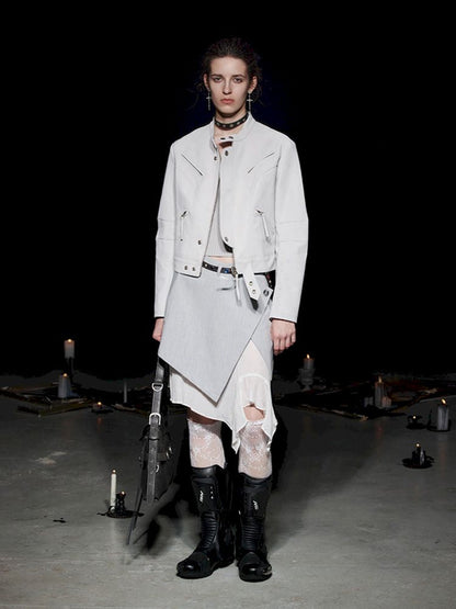 Lace Color Clash Natural Waist Half Skirt【s0000005500】