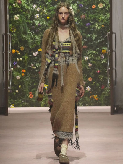 Mixed yarn interweaving stripes sweater【s0000006008】