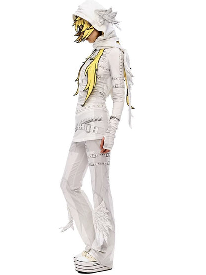 Angel Print Wings Skirt Pants【s0000010233】