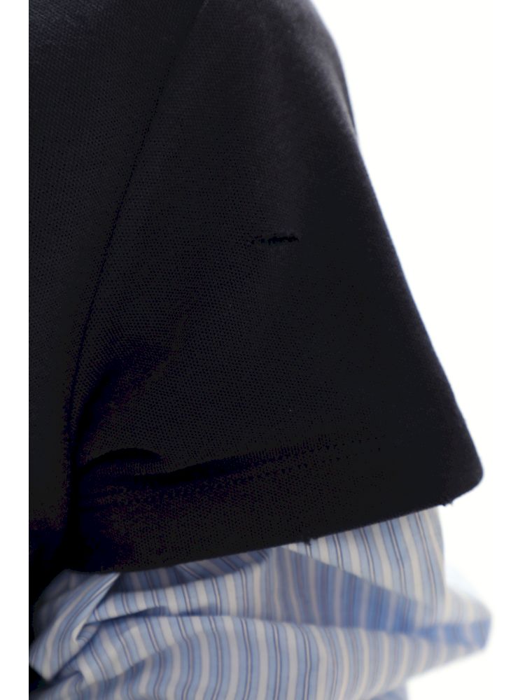 Butterfly M Embroidery Hole Breaking Short Sleeve Polo Shirt【s0000008659】