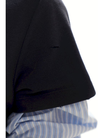 Butterfly M Embroidery Hole Breaking Short Sleeve Polo Shirt【s0000008659】