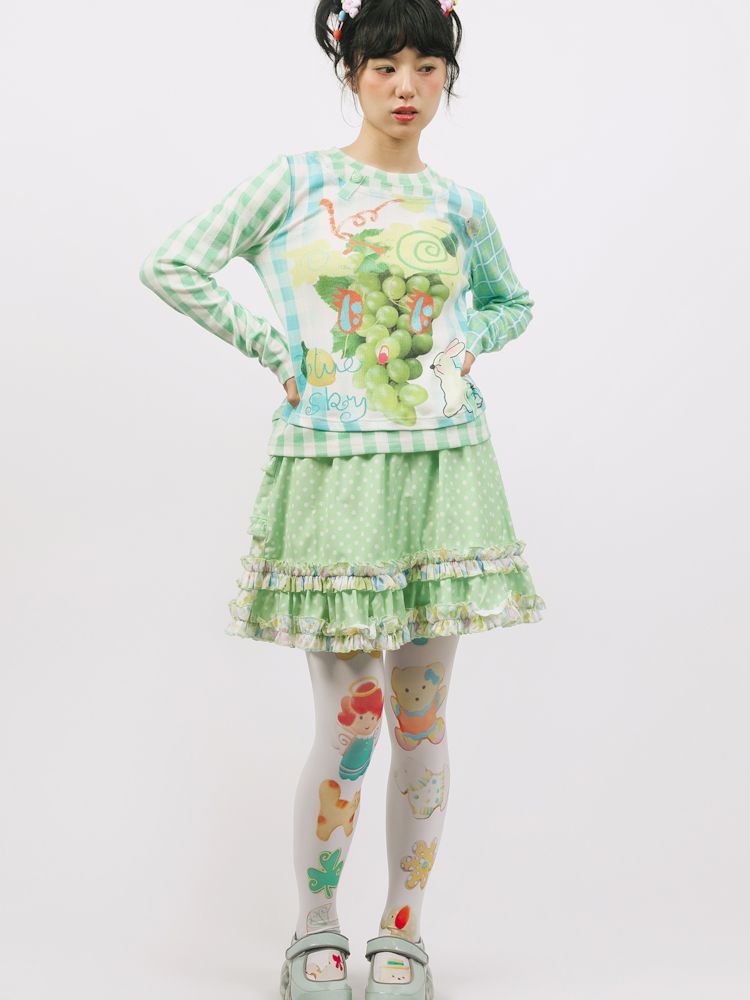 Cookie Print Peplum Cute Pantyhose【s0000009901】