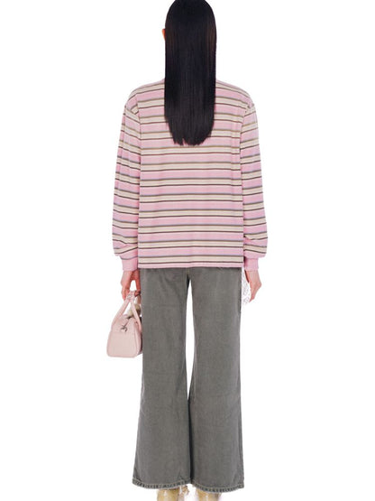 POLO Neck Embroidered Label Long Sleeve T-Shirt【s0000008585】