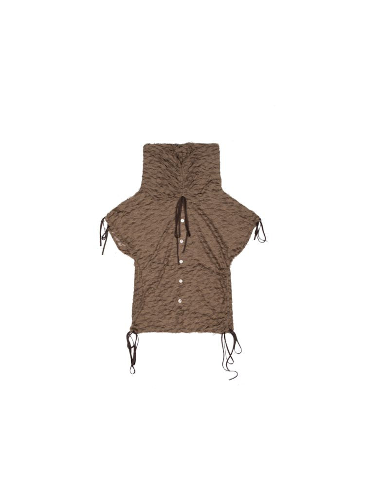 Drawstring Thin Short Sleeve Vest【s0000008472】