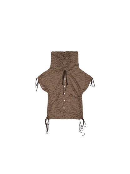 Drawstring Thin Short Sleeve Vest【s0000008472】