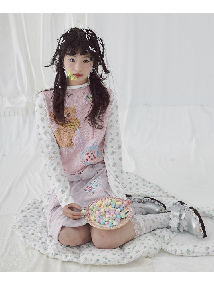 Raglan Cute Knit Vest【s0000004646】