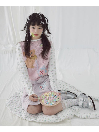 Raglan Cute Knit Vest【s0000004646】