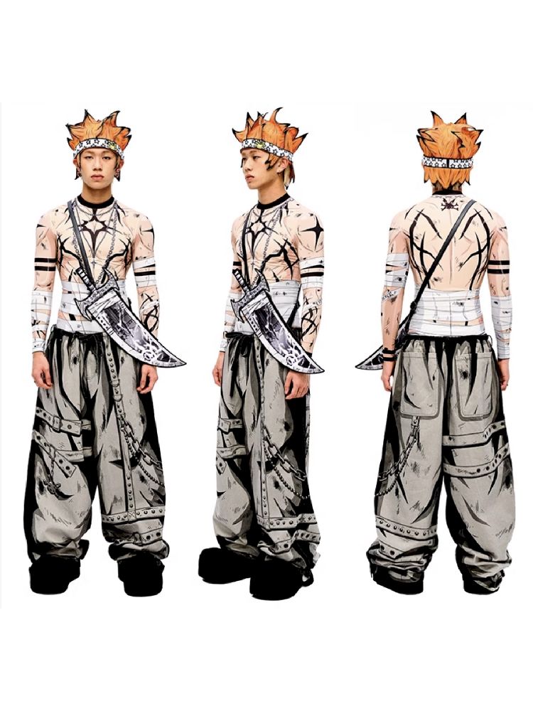 Warrior Print Bottom Top【s0000010228】