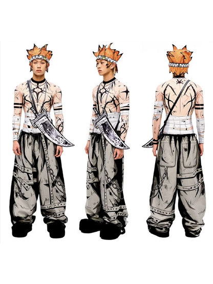 Warrior Print Bottom Top【s0000010228】