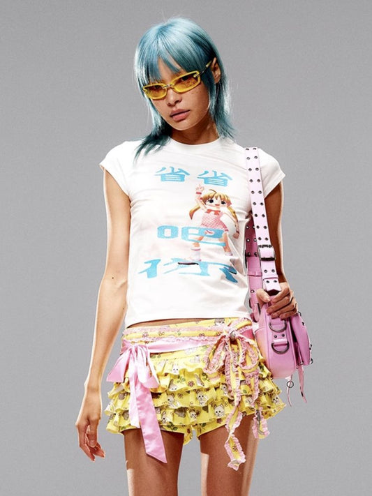 Save It" Glitter Print T-Shirt【s0000008995】"