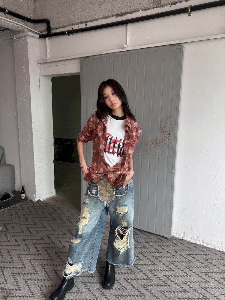 Old Studded Plaid Swoosh Work Shirt【s0000008494】