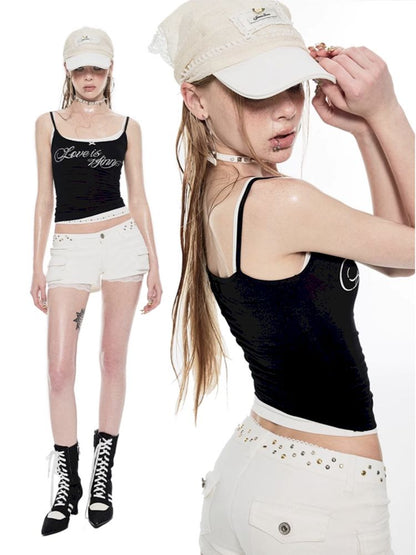 Studded Workwear Low Waisted Hipster Proportionate Shorts【s0000009429】