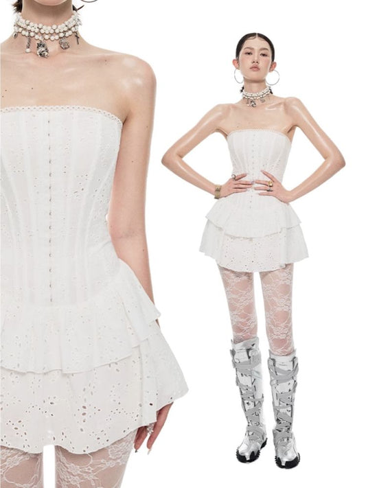 Double jacquard herringbone dress【s0000009424】