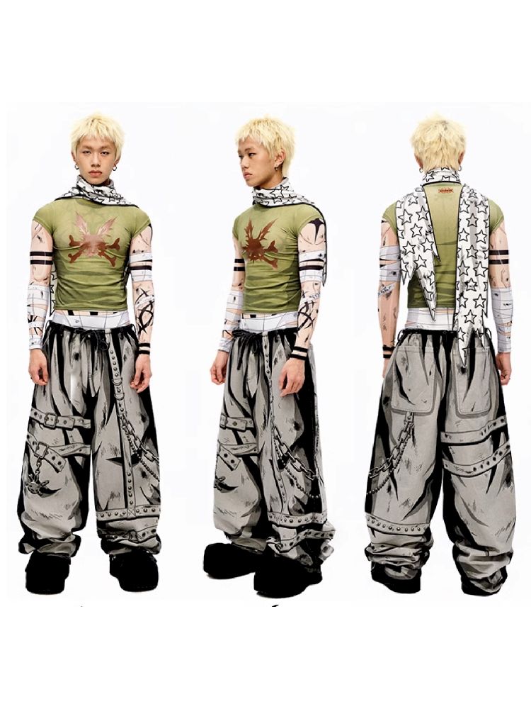 Warrior Print Bottom Top【s0000010228】