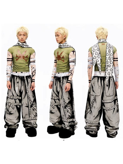 Warrior Print Bottom Top【s0000010228】