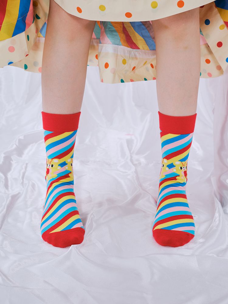 Colourful rainbow day jacquard socks【s0000009095】