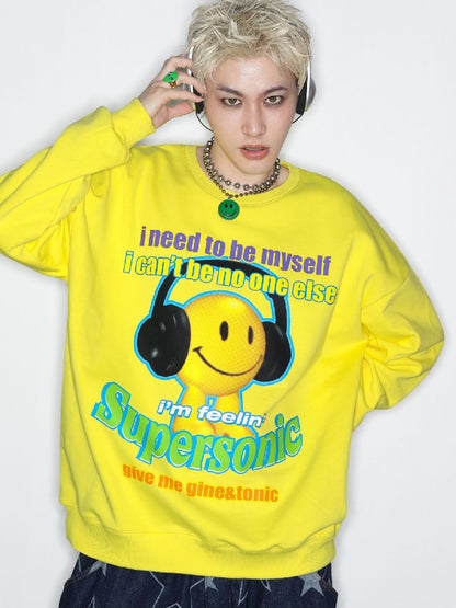 American Casual Street Smiley Loose Pullover【s0000010265】