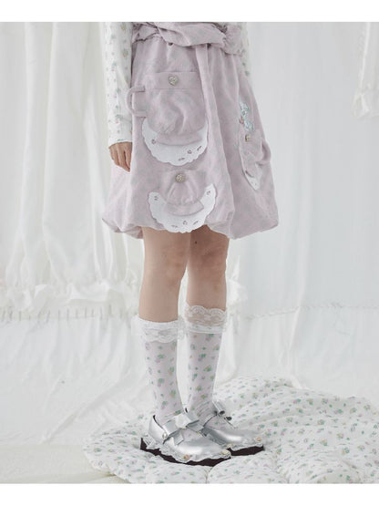 Teacup Cute Two-Tone Halter Skirt【s0000004644】