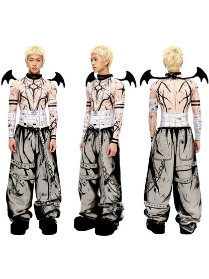 Warrior Print Bottom Top【s0000010228】