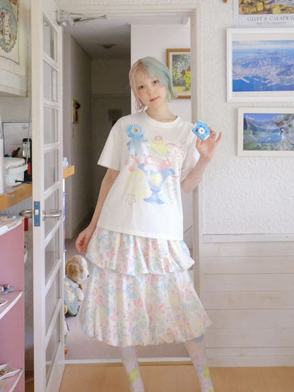 Candy Print Sweet Girl Pod A-line Skirt【s0000009084】