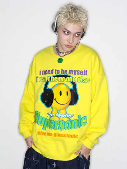 American Casual Street Smiley Loose Pullover【s0000010265】