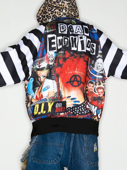 American punk leopard print Zipper Sweatshirt Jacket【s0000010272】