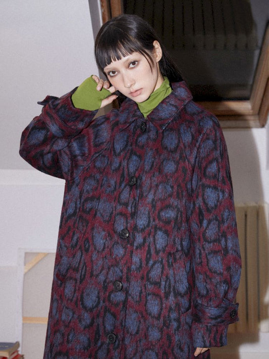 Leopard print tweed coat【s0000010095】