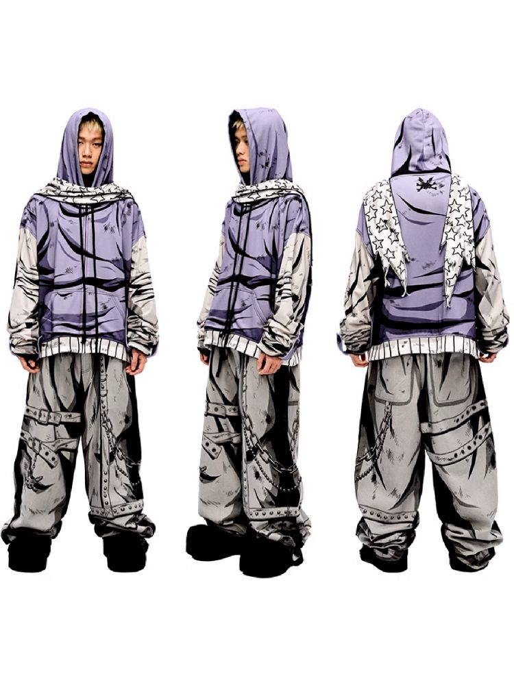 Purple Printed Sweatshirt【s0000010223】