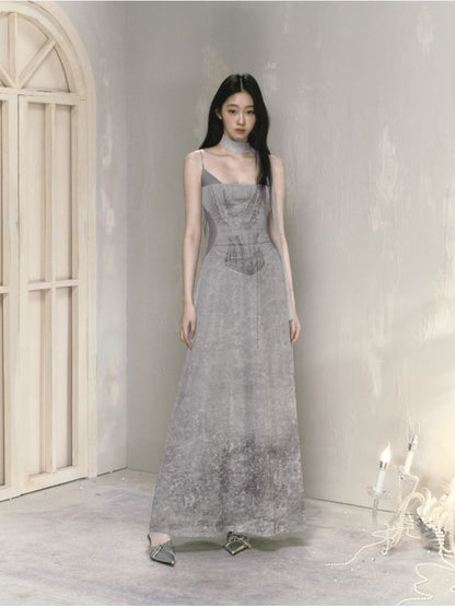 Coolred Feeling Printed Waisted Halter Dress【s0000009594】