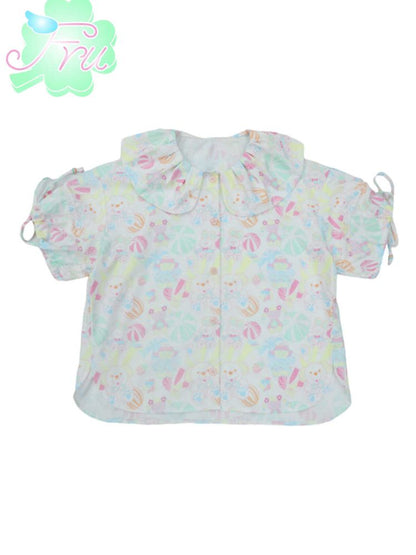 Candy Printed Cute Doll Collar Girl Shirt【s0000009085】