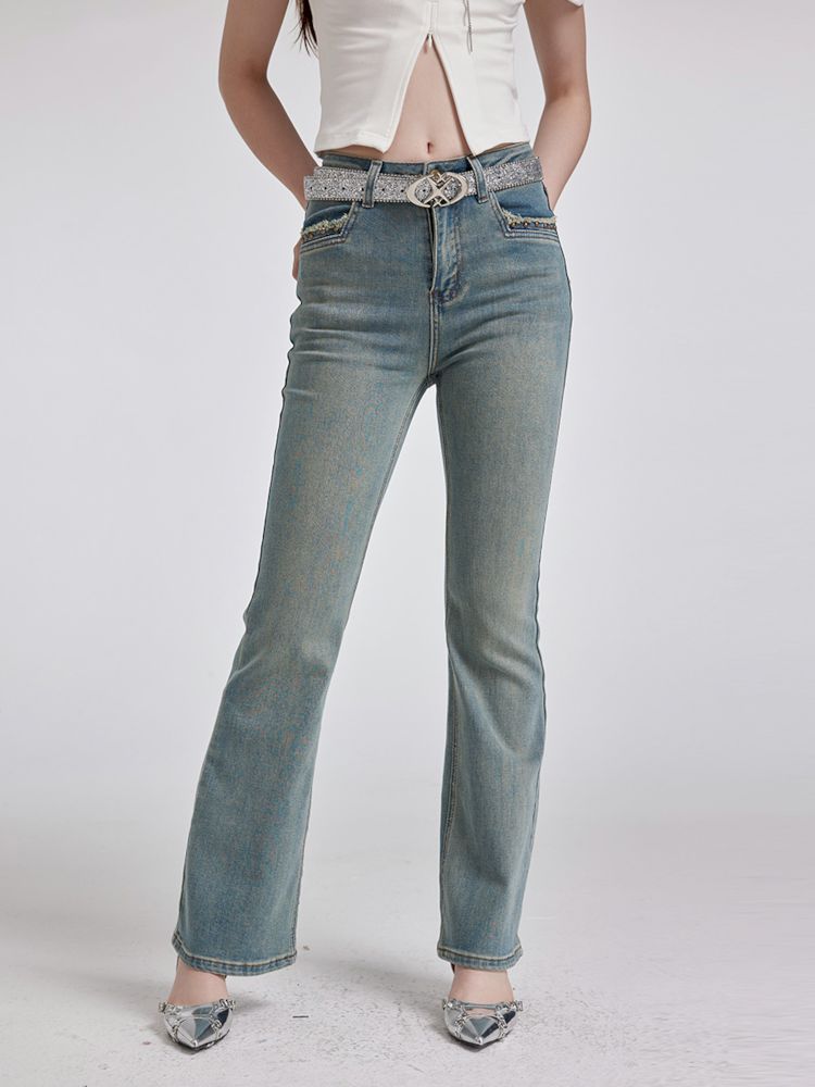 High Street blue ladies skinny jeans【s0000007177】