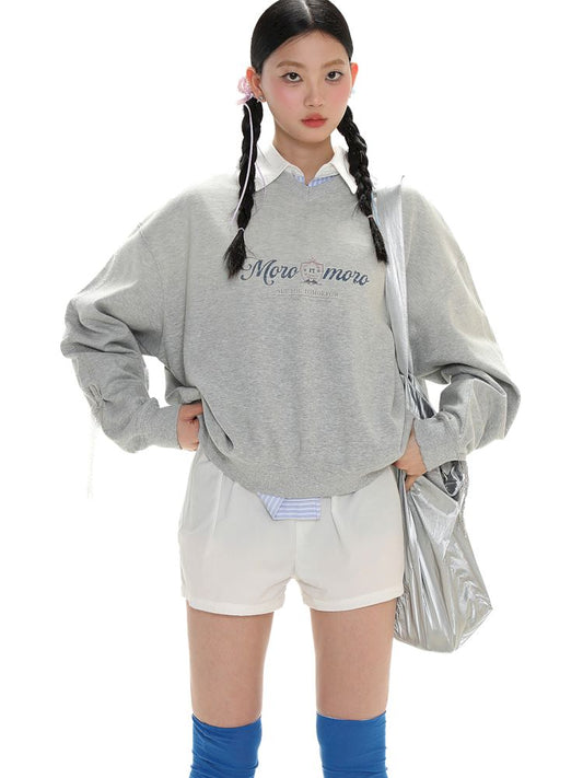 V-Neck Long Sleeve Sweatshirt【s0000008584】