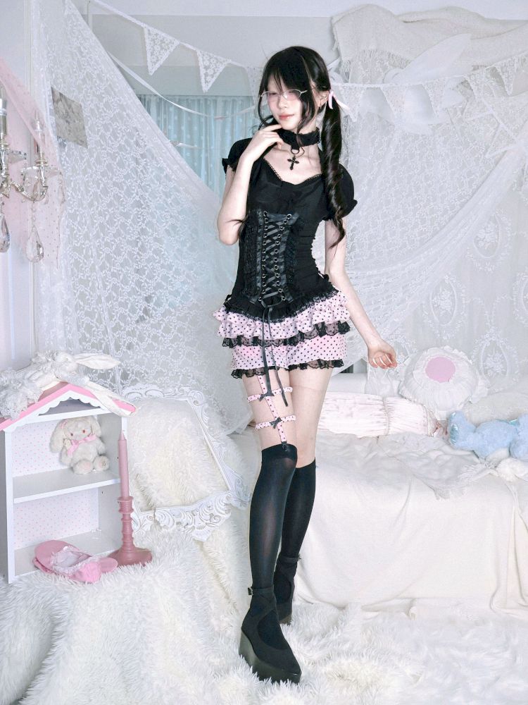 Polka dot pumpkin pants【s0000012694】