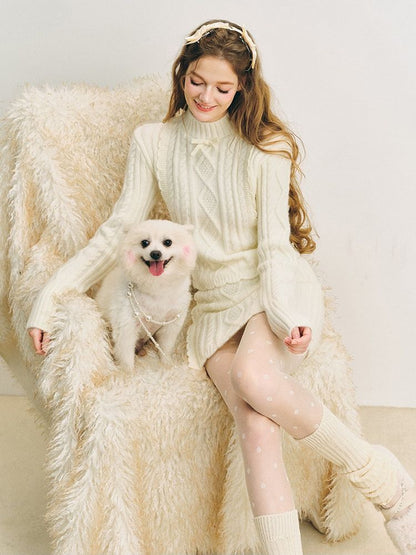 Knit Lace Set Soft Twist Sweater【s0000005282】