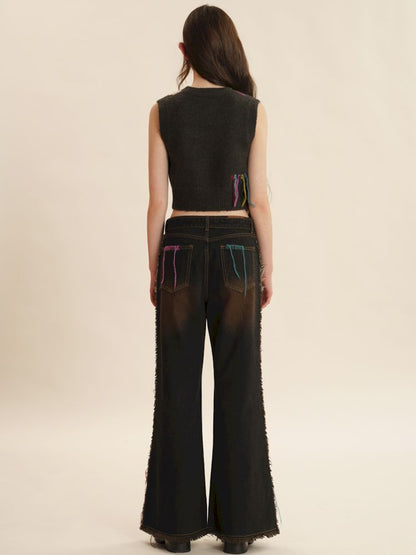 Fringe Sleeveless Knit Vest【s0000006030】