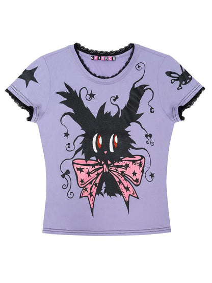 Magic Bunny Glitter Print T-Shirt【s0000008979】