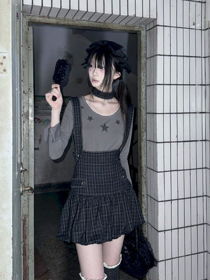 Plaid Halter Poncho Dress Pants【s0000012027】