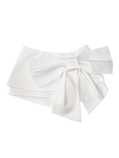 Large Bow Peplum Girly Style Semi Skirt Pants【s0000009718】